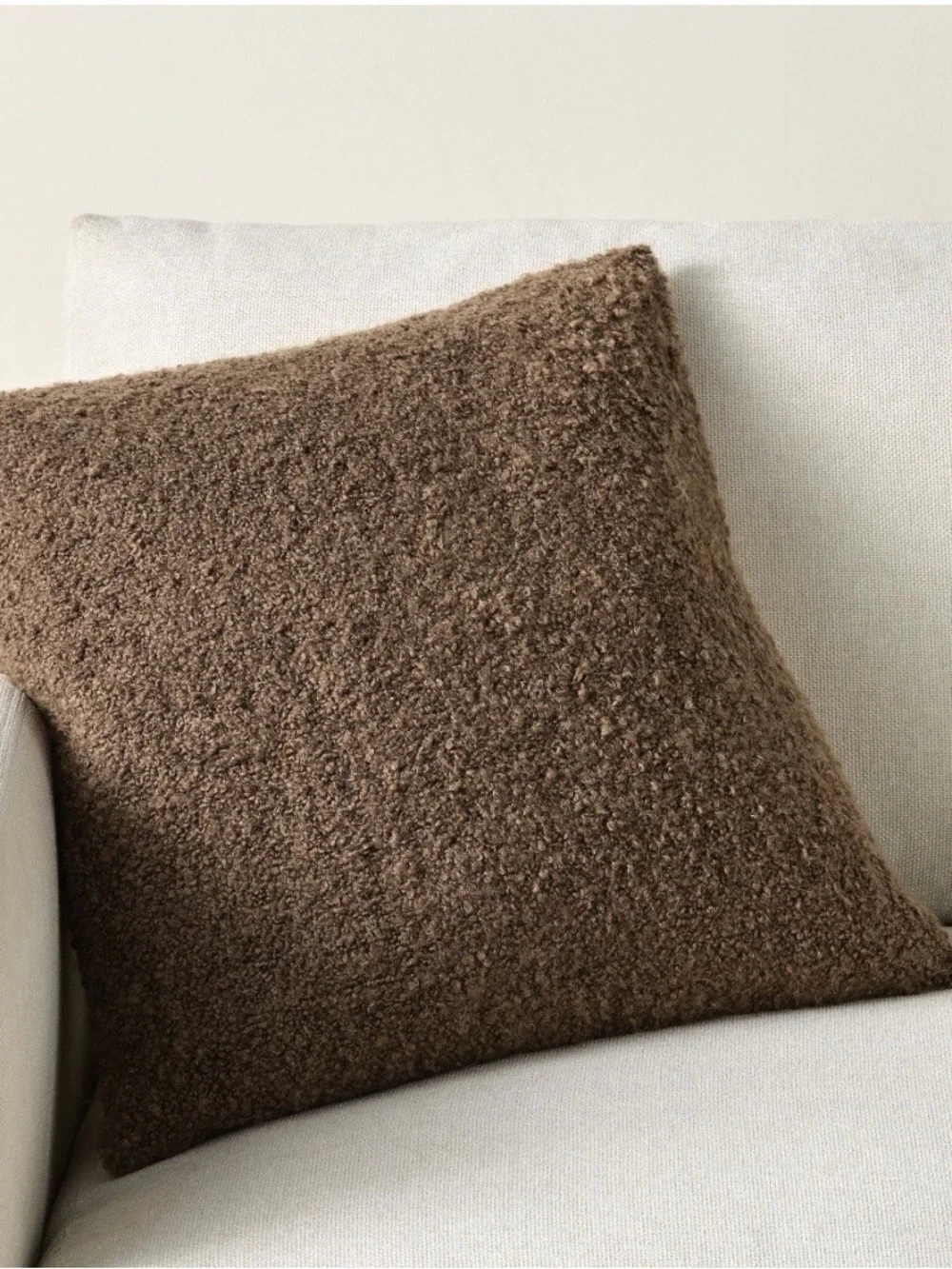 Pottery Barn Chocolate Brown Pillow Cover 20x20 Boucle NWT Rare Cover Only